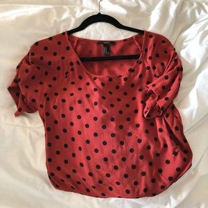 Copper Polka Dot Crop Top